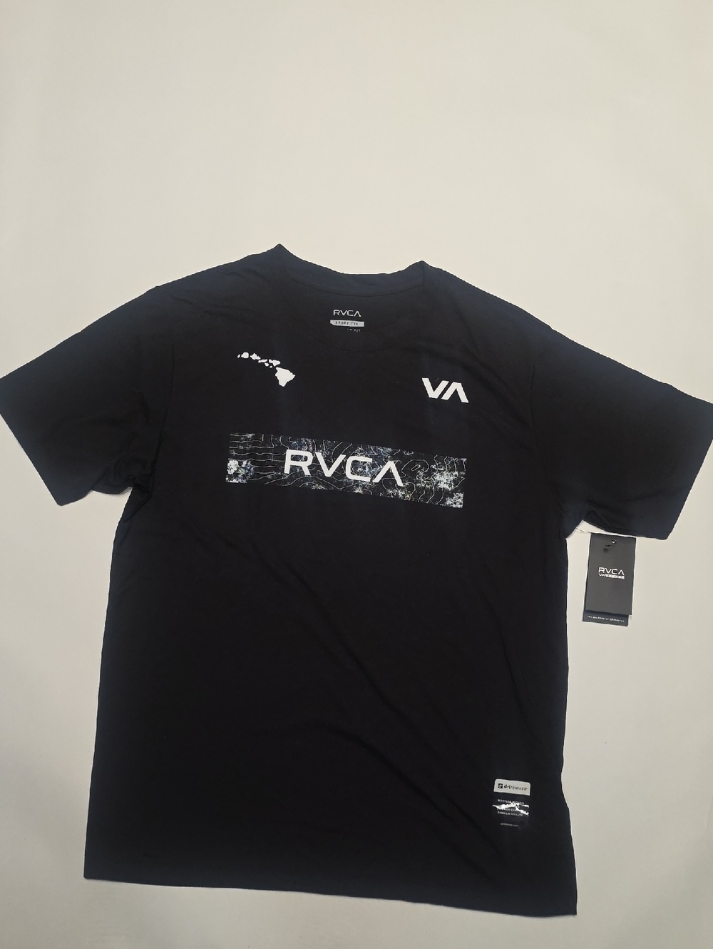 NWT Men's Med RVCA Sport Short Sleeve T-Shirt. Style Name "Hawaii Icon Brand".